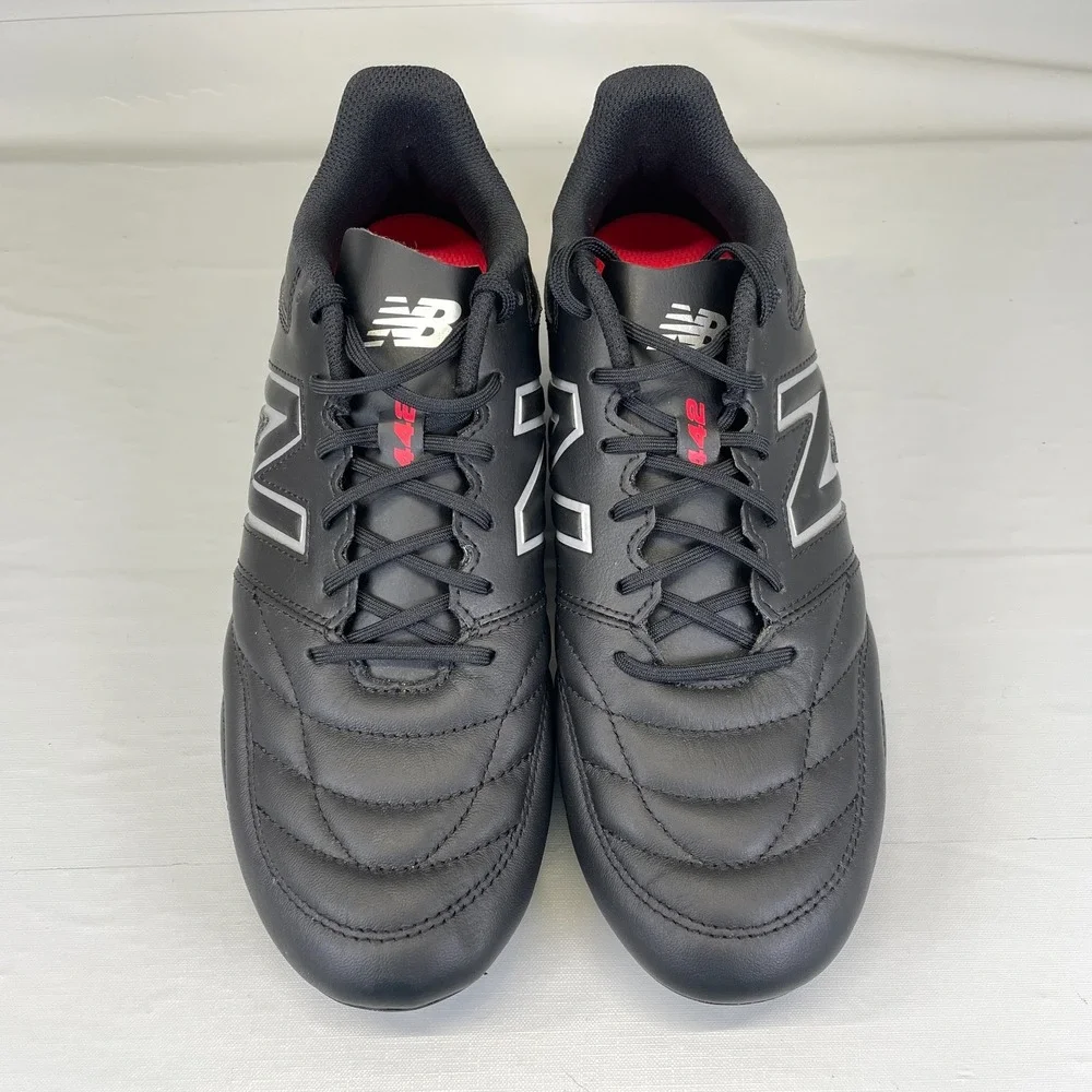New Balance 442 V2 Team FG Soccer Cleats Mens Size 8.5 2E Black Leather Shoes